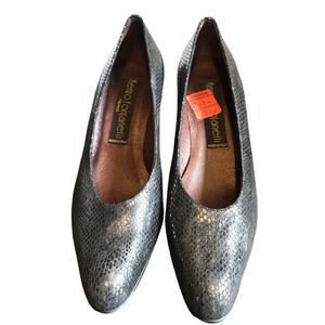 Vintage 90s Y2K Renzo Fontanelli Espadrilles Snake Skin Print Shoes women Sz 7.5